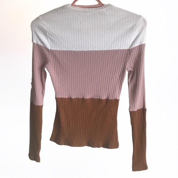 SHEIN Colorblock Rib Knit Slim Long Sleeve Small Casual Sweater - Picture 2 of 3